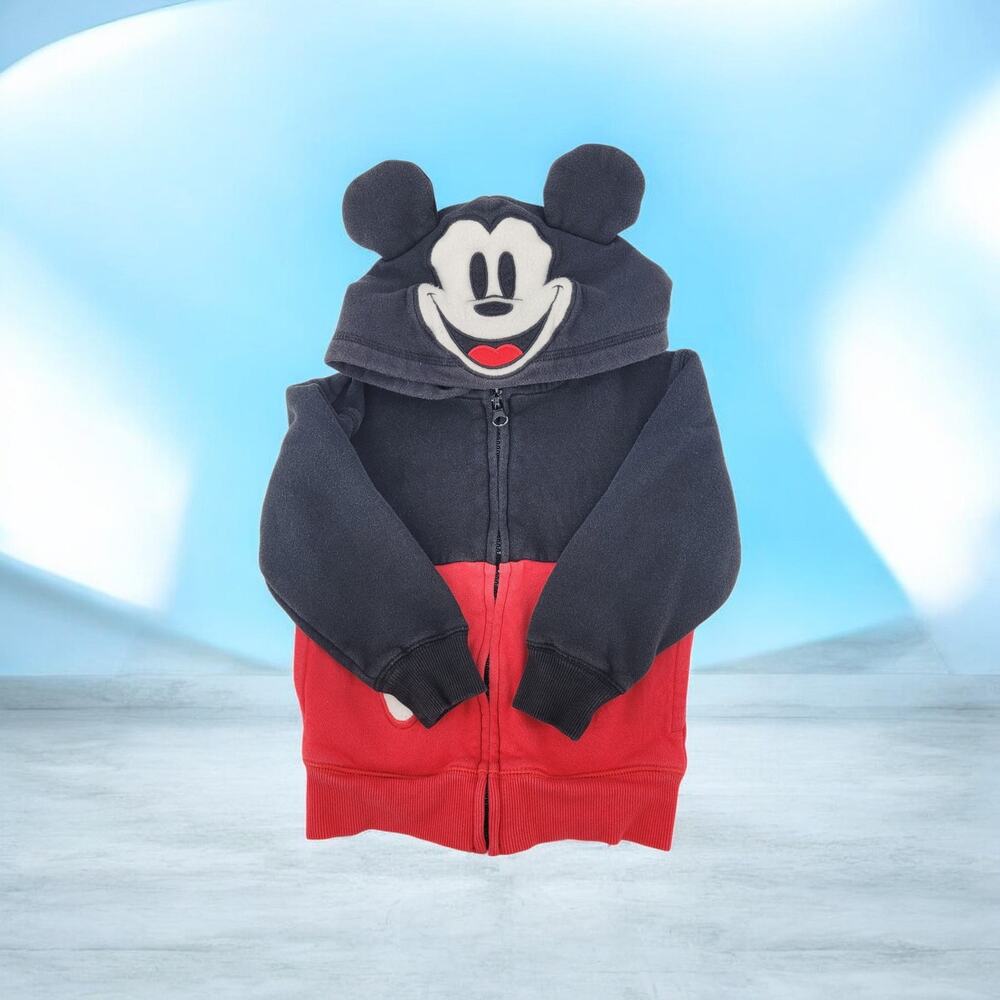Disney Parks Kids XXS 4 Mickey Mouse Character Zip Costume Hoodie Black Red Ears